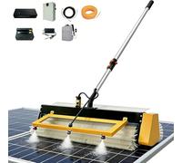 New Pro Electric Solar Panel Cleaner Brush Kit,24in 360° Rotary Roller Brush with 20m Water Hose & Telescopic Pole,Dry and Wet Dual Mode for Roof,Photovoltaic & Window(Dualpower,7.6M(25ft))