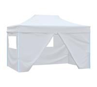 vidaXL Professional Folding Party Tent 4 Sidewalls Steel White 3x4m Canopy