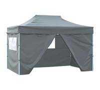 vidaXL Professional Folding Party Tent 4 Sidewalls Steel Anthracite 4m Canopy