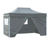 vidaXL Professional Folding Party Tent 4 Sidewalls Steel Anthracite 4m Canopy