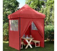 vidaXL Professional Folding Party Tent – Steel, Brown with 4 Sidewalls