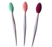 New Prominent 3 PCS Lip Scrub Brush, Double-Sided Silicone Exfoliating Lip Brush, Green