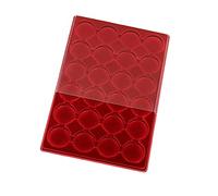 New ProSCHULZ Red COIN TRAY 24 Circle Compartments ø42mm Collection Durable and Strong Manufactured from Plastic Safe to Coins Clear Cover Collectible Display Coin Tray (2)