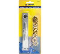 NEW PUNCH TOOL WITH GROMMETS BRASS EYELETS GOLD 10MM WASHERS HAND TOOL | FOR LEATHER CRAFT CARD DECORATION EYELETS GROMMETS WITH WASHERS