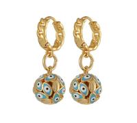 New Punk Demon Eyes Earrings For Women Gold Plated Jewelry Trend Evil Eye Ball Dangle Hanging Earrings