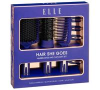 New Purple Stylish 3pc Hairbrush Gift Set with Paddle Brush, Round Brush, Comb And Clips - Perfect Set Gift for Teens And Everyday Hair Styling Ideal Christmas or Birthday Gift -A23