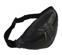 New Quality Mens Ladies Black Leather Waist BUMBAG by OAKRIDGE Fanny Pack Travel