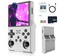 New R40S Pro 30000 in 1 Handheld Game Console 256G, 3.5-Inch IPS Screen Linux System Mini Retro Video Console Built in 45+ Emulators, 3800mAh Battery（White）
