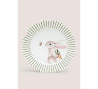 New Rabbit Scalloped Dinner Plate with Bee Detail - Cute Decorative Tableware, Storybook-Style Plate for Everyday Dining or Special Occasions, Modern Kitchen Décor - T06