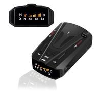 New Radar Detector for Cars with Voice Speed Prompt,360 ° Detection,Vehicle Speed Alarm System, Led Display, City/Highway Mode, Gifts for Husbands,Boyfriends, black, V7-JHS1-S