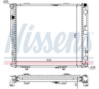 Nissens Radiator 62697A - Mercedes-Benz W124 E-Class 2.0 - OE 1245000903/1245002103/1245009503