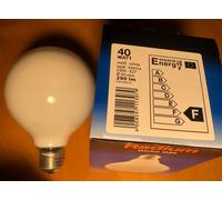 New Radium Globe G95 Soft White E27 40W Opal Light Bulb 95mm Dimmable [EEK: G]