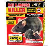 New Rat Mouse Rodent Killer Bait Sachets 2 X 20G Pack Advance Formula