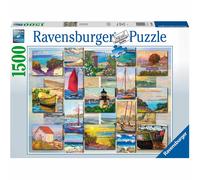 New Ravensburger Coastal Collage 1500 Piece Puzzle - Sealed Box