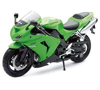 New Ray 42443 A - Kawasaki ZX 10 R / Honda CBR Motorcycle, Miniature Vehicle, 1:12 Scale, Green / Black