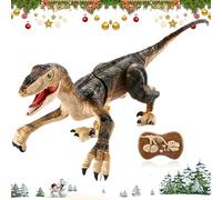 New Realistic Remote Control Dinosaurs, 360° Swaying Head & Spray, Roaring, Realistic Walking, Remote Control Dinosaur Toys for Kids 3-5, 5-7, 8-12, 10-12 (Brown)