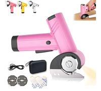 New Rechargeable High-Speed Cardboard Cutter, Cordless Electric Scissors for Cardboard,Four Adjustable Speed,Rechargeable Scissors for Carton Plastic Cloth Leather (Pink)