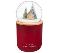 New Red Charming Snow Globe Candle With a Serene Winter Scene On The Lid Perfect For Gifting or Adding To Your Christmas Décor - A56