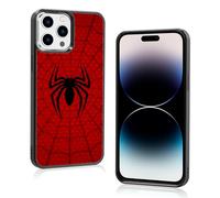 New Red Phone Case Compatible with iPhone 14 Pro Max - Shockproof Protective Designer Cute Cool Cover Spider-Web Phone Case for Girls Women Man Boy Black Red Phone 14 Pro Max 6.7 Inch Case for Black