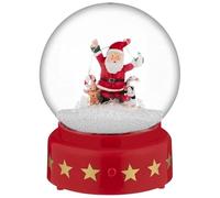 New Red Stunning Santa & Friends Musical Snow Globe with Light - Snowing Effect, Plays Music, Perfect Holiday Decor or Gift-A93 (Santa with Gingerbread Man)