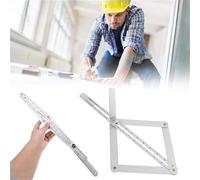 New RELE Premium Corner Angle Finder, Miter Protractor Angle Finder, 2025 New Protractor Angle Finder, with Scales, Miter Saw Bevel Gauge and Corner Angle Finder for Woodworking (Silver)