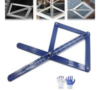 New Rele Premium Corner Angle Finder, Miter Protractor Angle Finder Stainless Steel Protractor Digital Angle Finder with Scales, for Woodworking for Wood, Tile & DIY Projects (Blue Long)