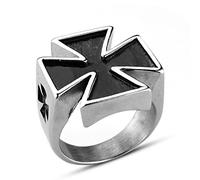 New Religious Cross Pattern Ring Men's Ring Templar Knight Crusader Knight Ring Metal Ring Accessories Party Jewelry Gift