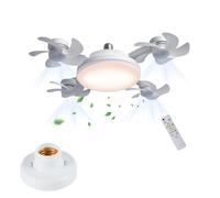 New Remote-Controlled LED Ceiling Fan Light,2 in 1 Hanging Fans with Bright LED Lantern,E27 Screw in Ceiling Fans with 3/4 Head Drone Design,Mount Ceiling Fan for Bedroom Living Room (Type B 50cm)