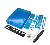 New Replacement Full Housing Shell Cover Case with Buttons Sticker Accessories for Wii Console-Transparent Blue