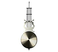 New Replacement Metal Rod And Bob For Pendulum Wall Clock Swinging Action Decorative Display With Hanging Hook (400mm / 115mm Silver)