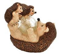 New Resin Hedgehog Family with Solar Light - Cute Animal Garden Ornament with LED Lighting | Solar Powered Outdoor Decor for Patio, Lawn, Pathway & Yard | Auto On at Dusk A-199