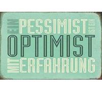 New Retro Metal Tin Sign|Pessimist and Optimist Vintage Look Custom Vintage Sign for Wall Decor Retro Look|Home Club Bar Decorative Metal tin Sign 8x12 Inches