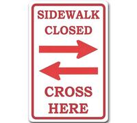 New Retro Metal Tin Sign Sidewalk Closed Cross HERE Warning Sign Home Club Bar Man Cave Garage Farm Wall Road Bicycle Lane Street Decorative