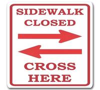 New Retro Metal Tin Sign Sidewalk Closed Cross HERE Warning Sign Home Club Bar Man Cave Garage Farm Wall Road Bicycle Lane Street Decorative