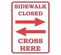 New Retro Metal Tin Sign Sidewalk Closed Cross HERE Warning Sign Home Club Bar Man Cave Garage Farm Wall Road Bicycle Lane Street Decorative