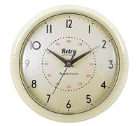 NEW RETRO NON TICKING WALL CLOCK VINTAGE LOOKING SILENT WALL CLOCK - CREAM