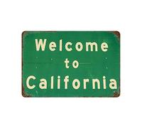 New Retro Nostalgic Welcome to California Metal Tin Sign Home Cofe Bar Wall Decoration Signs DecorTin Sign 8X12 Inches