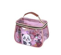 New Retro Vintage Vanity Bag, Large Capacity Makeup Organizer for Women, Waterproof Transparent Toiletry Bag, Portable Skincare Storage Case, Travel Cosmetic Bag for Ladies,Fashion (Panda)