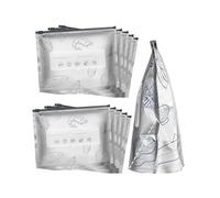 New Reusable Aluminum Foil Bags, 10 Pack Stand Up Ziplock Sealable Pouches with Label Area, Heavy Duty Airtight Food Storage Bags for Freezer, Pantry, Meat & Baked Goods(Small)