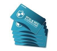 NEW RFID Blocking Card, 2 Pack Fuss Protection for Entire Wallet Shield, Credit Card Protector NFC Bank Debit Blocker, Identity Theft Prevention for Passport Travel Security (2, Blue), Blue, 6