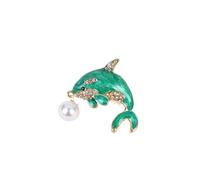 New Rhinestone Ocean Creature Brooch Pin Fashion Whale and Conch Brooches Vintage Elegant Decor for Bags Hats
