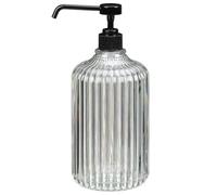 New Ribbed Laundry Dispenser Bottle 1L with Pump - Stylish Refillable Liquid Detergent Bottle for Laundry Room, Fabric Softener, Cleaning Solutions, and Household Use A-138