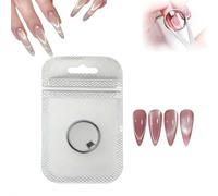 New Ring-Shaped Cat Eye Magnet for Nails, Hollow Cateye Nail Magnet Tool, Y & Rin-gMagnet(Wide Beam,Heart,French), Mini Round Strong Nail Magnets French Tip Tool for Home Salon DIY Manicure