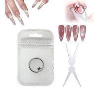 New Ring-Shaped Cat Eye Magnet for Nails, Hollow Cateye Nail Magnet Tool, Y & Rin-gMagnet(Wide Beam,Heart,French), Mini Round Strong Nail Magnets French Tip Tool for Home Salon DIY Manicure