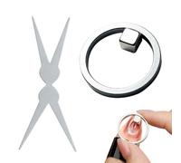 New Ring-Shaped Cat Eye Magnet for Nails, Multifunction Strong Nail Art Tool with Scissor & Cylinder Magnets to Create Glass Beads, for Home DIY, Beginners & Nail Artists (1pcs)