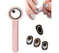 New Ring-Shaped Cat Eye Magnet for Nails, Strong Nail Magnet Tool, Portable Hollow Circular Cat Eye, Ring Magnet Ultimate Nail Art Tool, for Home DIY, Beginners & Nail Artists (Pink)