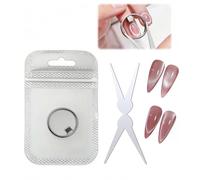 New Ring-Shaped Cat Eye Magnet for Nails,Strong Nail Magnet Tool,Y & Rin-gMagnet(Wide Beam,Heart,French),Portable Hollow Circular Cat Eye for Home DIY, Beginners & Nail Artists (Ring + French magnet)