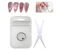 New Ring-Shaped Cat Eye Magnet for Nails,Strong Nail Magnet Tool,Y & Rin-gMagnet(Wide Beam,Heart,French),Portable Hollow Circular Cat Eye for Home DIY, Beginners and Nail Artists (3set)
