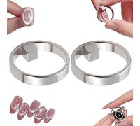 New Ring-Shaped Cat Eyess Magnet for Nails, 2Pieces Strong Nail Magnet Tool, 3D Multifunctional Square and Round Strong Tool, Portable Hollow Circular Cat Eyes for Home DIY, Beginners & nail artsists