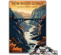New River Gorge National Park 1000 Piece Jigsaw Puzzles for Adults Gifts, for Educational Game Challenge Toy Birthday Present, Gifts, Wall Art 1000pcs(50x75cm)
